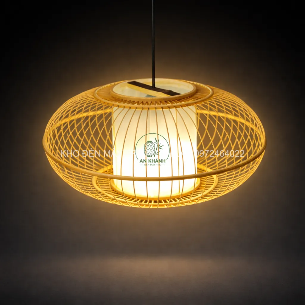 Đèn thả tre hình cầu sẻ