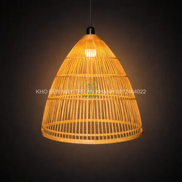 Đèn thả tre hình nơm xòe T42