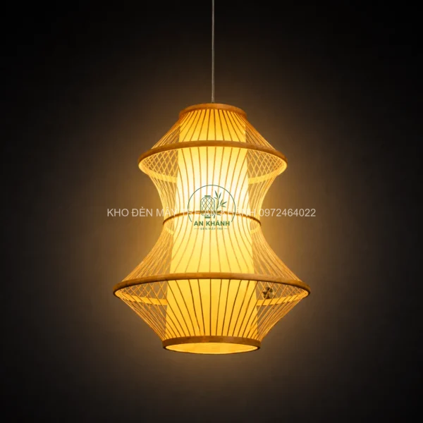 Đen thả trần tăm tre 2 tầng