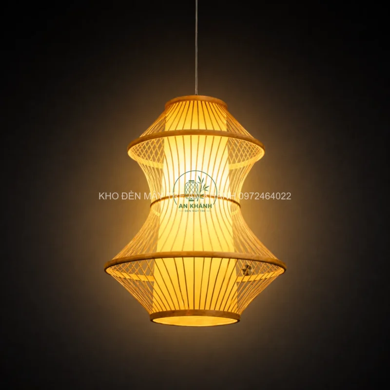 Đen thả trần tăm tre 2 tầng