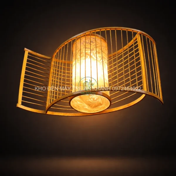 Đèn thả tre hình mắt