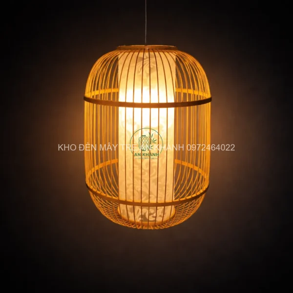 Đèn tre thả trần 1 vanh