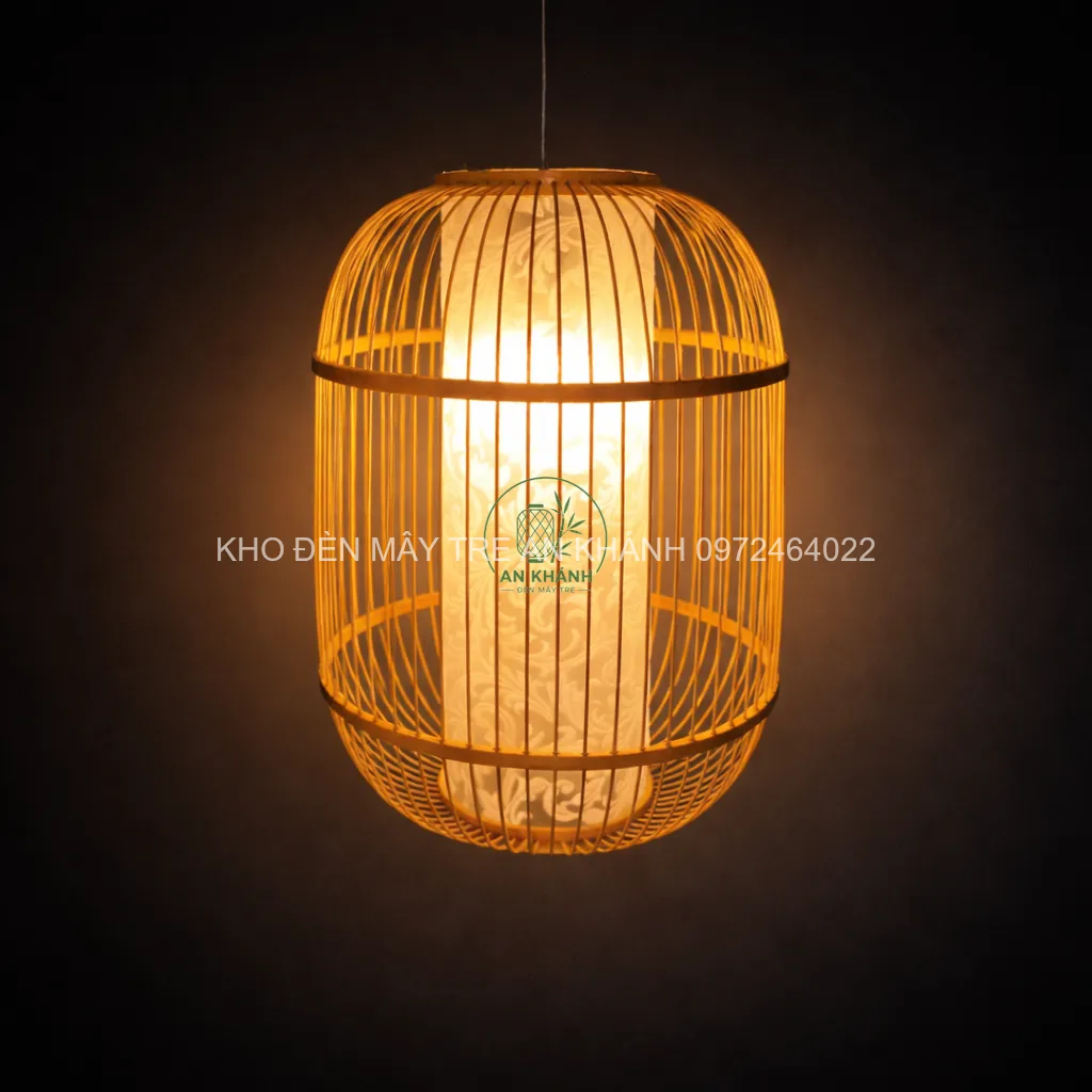 Đèn tre thả trần 1 vanh