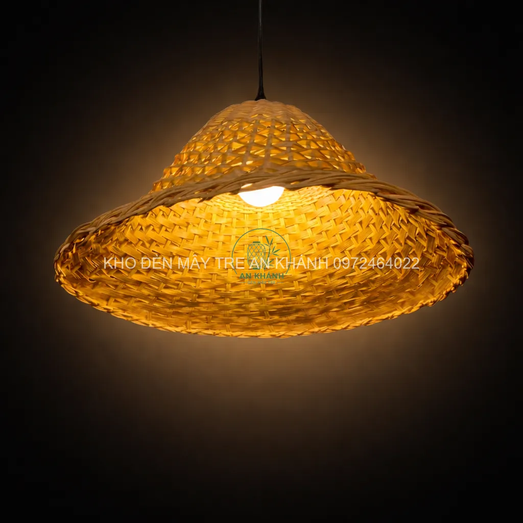 Đèn mây thả trân hình nón độc đáo