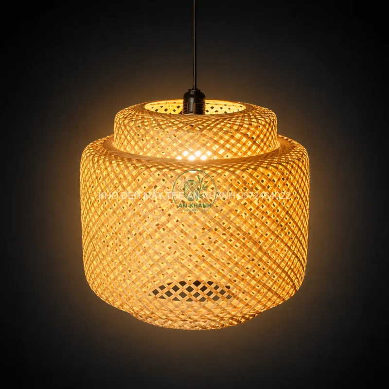 Đèn thả trần bằng tre 3 thân