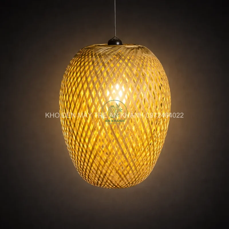 Đèn thả tre hình nhót trang trí